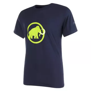 MAMMUT Logo Herren Sportshirt – kurzärmelig - dunkel blau mit grünnem Logo