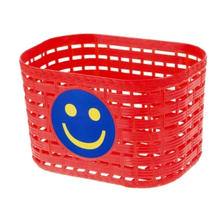 Smiley vorderer Kinder-Fahrradkorb Kunststoff - rot