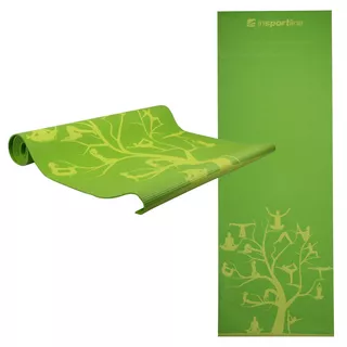 Mata fitness do ćwiczeń inSPORTline Spirit joga, aerobik 172x61 cm + pokrowiec - Zielony