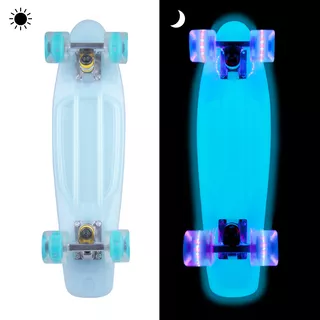 Svítící penny board WORKER Lumy 22" - modrá