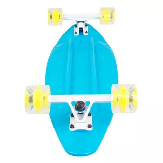 Kunststoff-Longboard WORKER Pike 36" mit leuchtenden Rädern - blau