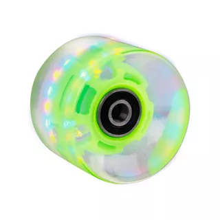 Light Up Penny Board Wheel 60*45mm + ABEC 7 Bearings - White - Green