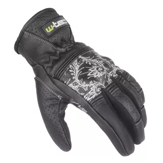 Women’s Leather Moto Gloves W-TEC Polcique - Black-White