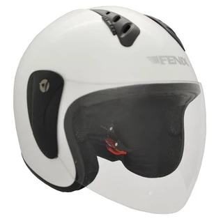 Open face helmet with plexiglass Fenix HY-818 - Black Glossy - White-Black