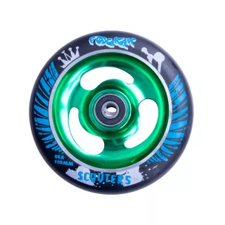 Spare Wheel for Scooter FOX PRO Raw 110 mm - Black-Green II - Black-Green