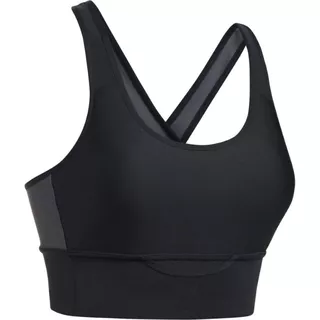 Dámská kompresní podprsenka Under Armour Crossback Pocket Bra - Black/Rhino Gray/Reflective - Black/Rhino Gray/Reflective