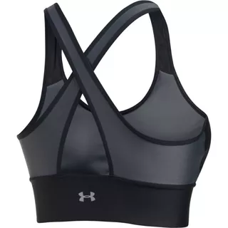 Dámská kompresní podprsenka Under Armour Crossback Pocket Bra - Black/Rhino Gray/Reflective