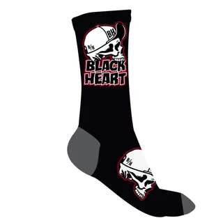 Ponožky BLACK HEART Cap Skull Socks - červeno-černá - šedo-černá