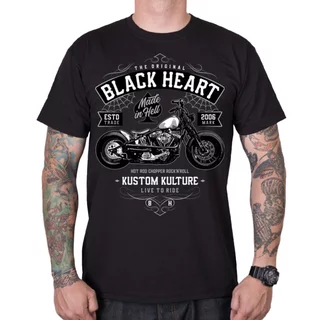 Koszulka męska t-shirt BLACK HEART Moto Kult - Czarny