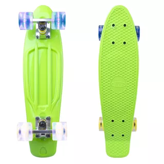 Das Pennyboard WORKER Sturgy 22" mit den leuchtenden Rädern - blau - grün