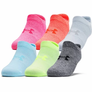 Women’s No-Show Socks Under Armour Essential – 6-Pack - Washed Blue - Exuberant Pink