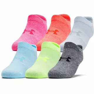 Women’s No-Show Socks Under Armour Essential – 6-Pack - White - Exuberant Pink