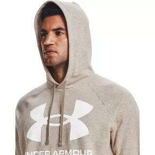 Men’s Hoodie Under Armour Rival Fleece Big Logo HD - Highland Buff Light Heather