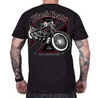 Koszulka na motocykl t-shirt BLACK HEART Grinder - Czarny