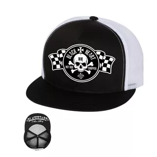 BLACK HEART Start Flag Trucker  Kappe - weiß