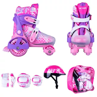 Children’s Roller Skating Set Action Darly Girl - Violet-White