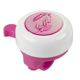 Dětský zvonek M-Wave 3D - Bílo-růžová s koněm