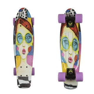 Penny Board ArtFish Face 22" - Black-Violet - Black-Violet