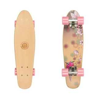 Penny Board Fish Classic Wood - Flowers-Silver-Transparent Blue - Bird