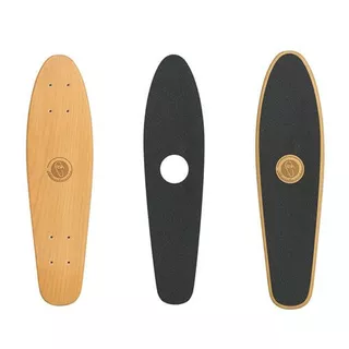 Penny Board Fish Classic Wood - Logo White