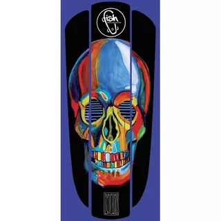 Penny Board Sticker Fish Classic 22” - Yellow Skull - Black Skull