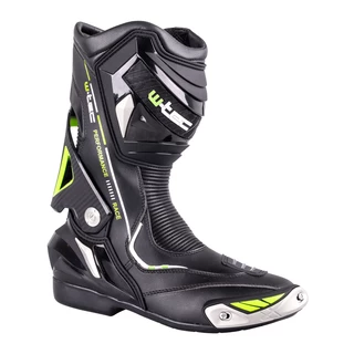 Leather Motorcycle Boots W-TEC Hernot W-3015 - Black-Fluorescent Yellow - Black-Fluorescent Yellow