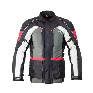 Pánska moto bunda W-TEC Wigstein - čierno-khaki-červená