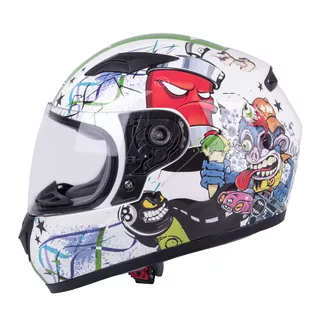 Children's Integral Helmet W-TEC FS-815G Tagger Green - White-Green with Graphics