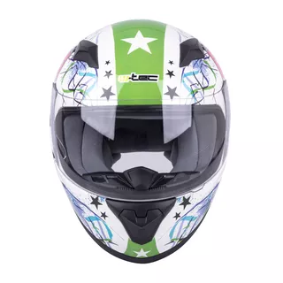 Children's Integral Helmet W-TEC FS-815G Tagger Green - White-Green with Graphics