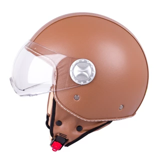 Scooter Helmet W-TEC FS-701B Leather Brown - L(59-60)