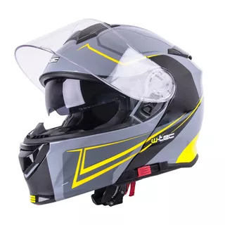 Flip-Up Motorcycle Helmet W-TEC V271 - Black-Grey