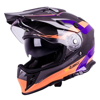 Motorcycle Helmet W-TEC V331 - Black-Blue-Orange
