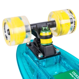 Light-Up Penny Board WORKER Ravery 22" with Bluetooth Speaker - Transparent Blue/Green
