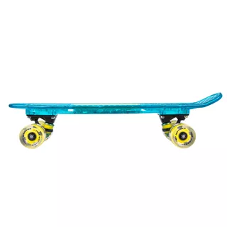 Svetleči penny board WORKER Ravery 22" z bluetooth zvočnikom - transparentní růžová/žlutá