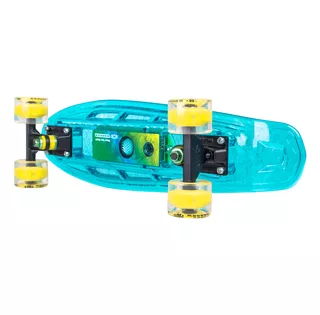 Light-Up Penny Board WORKER Ravery 22" with Bluetooth Speaker - Transparent Pink/Yellow