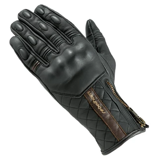 Leather Motorcycle Gloves Rebelhorn Opium II Retro Lady CE - Black