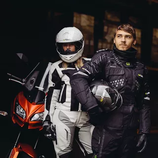 Dámska moto bunda W-TEC Lucina - 2. akosť - čierno-biela