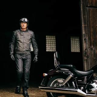 Men's moto jacket W-TEC Flipside - črna-mat