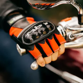 Skórzane rękawice motocyklowe W-TEC Reubal NF-4190 - Czarno-czerwony
