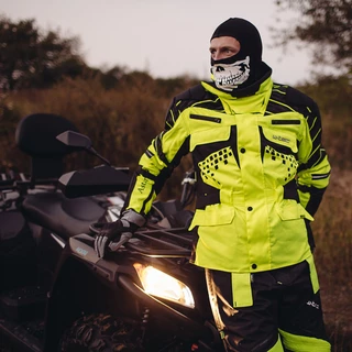 Winter Leather/Textile Moto Gloves W-TEC NF-4004 - Grey-Black