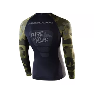 Moto thermo triko Rebelhorn Freeze Jersey LS - černá-kamufláž, L