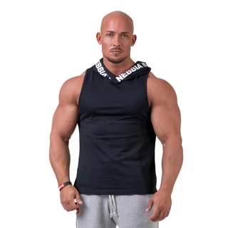Koszulka męska bez rękawów z kapturem Nebbia No Excuses 173