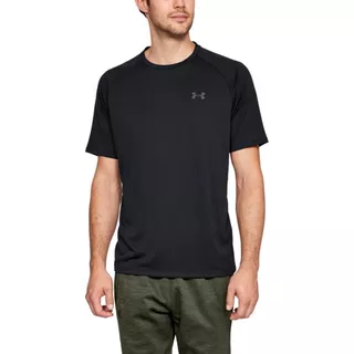 Men’s T-Shirt Under Armour Tech SS Tee 2.0 - Carbon Heather - Black/Graphite