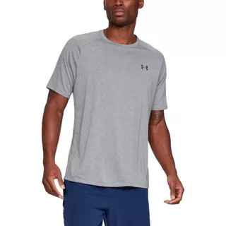 Pánské triko Under Armour Tech SS Tee 2.0 - Steel Light Heather/Black