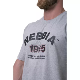 Koszulka męska T-shirt Nebbia Golden Era 192 - Jasnoszary