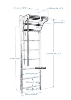 Bordásfal kiegészítőkkel BenchK 112 + A204