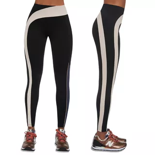 Women’s Sports Leggings BAS BLACK Flow - Black/Cream