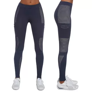 BAS BLACK Passion Damen Sport Leggins - weiß-blau - blau