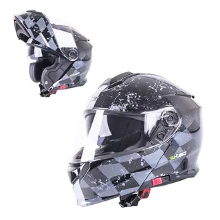 Szczękowy Kask  motocyklowy W-TEC V271 + Blenda - Czarno-szary