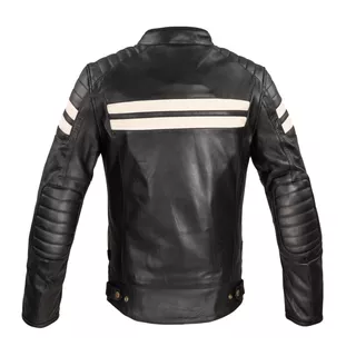 Herren Leder Motorradjacke W-TEC Stripe